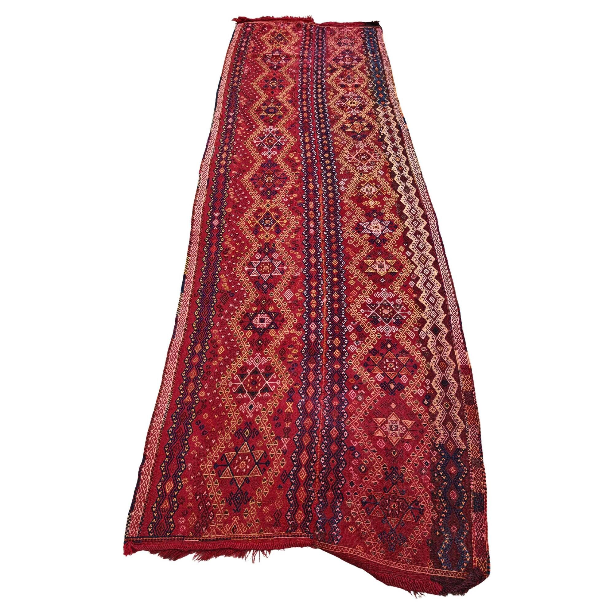 Antique Cicim or Jijim handwoven Kilim from Anatolia, 1920s