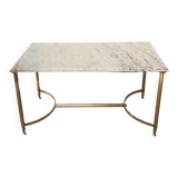 Table basse en laiton et marbre