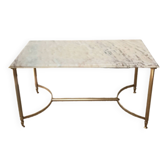 Brass and marble coffee table