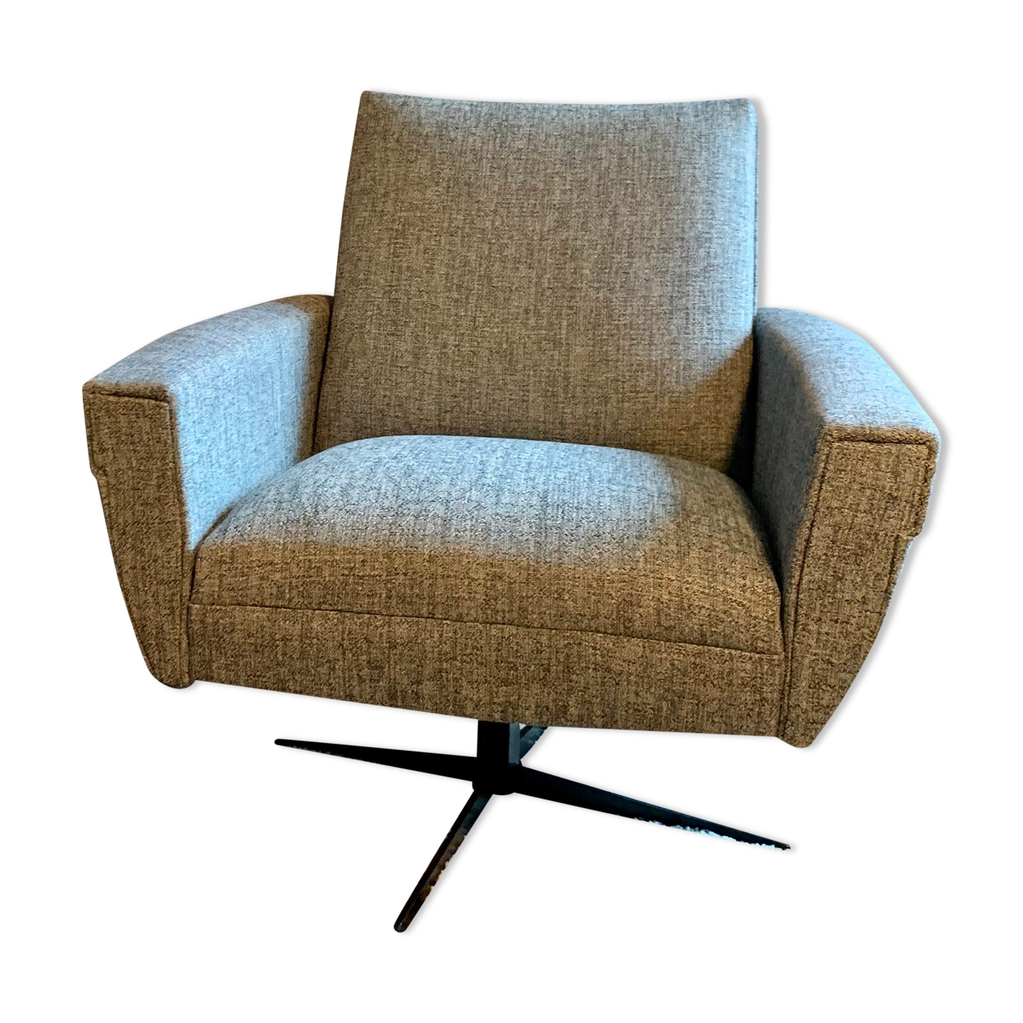 Vintage swivel cube armchair