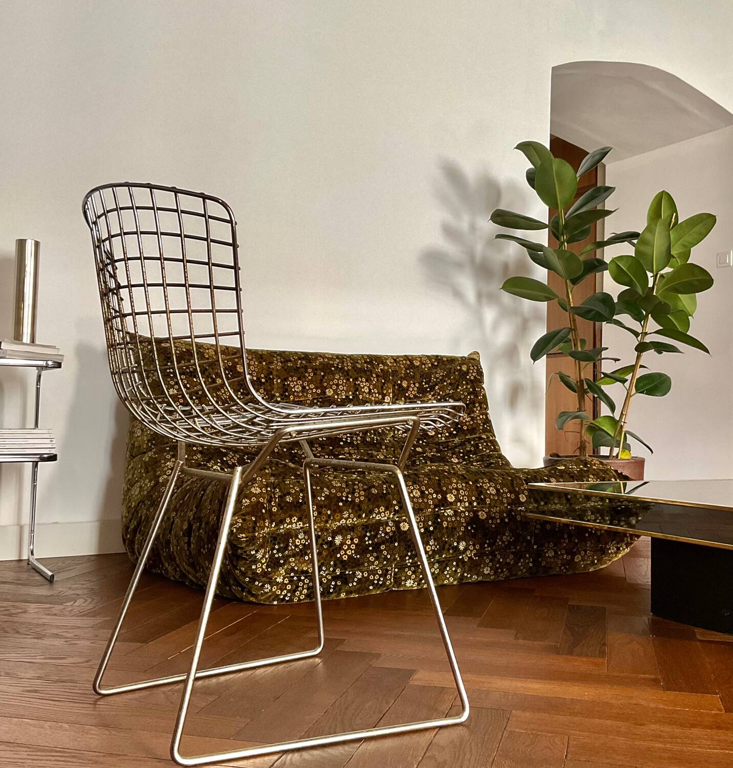 Chaise Wire de Hardy Bertoia Knoll vintage années 70