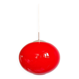 Large Space Age pendant light in red opaline, 1960s-70s