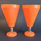 Authentic Pair of Seventies Orange wall lights from the "MBLE" brand.