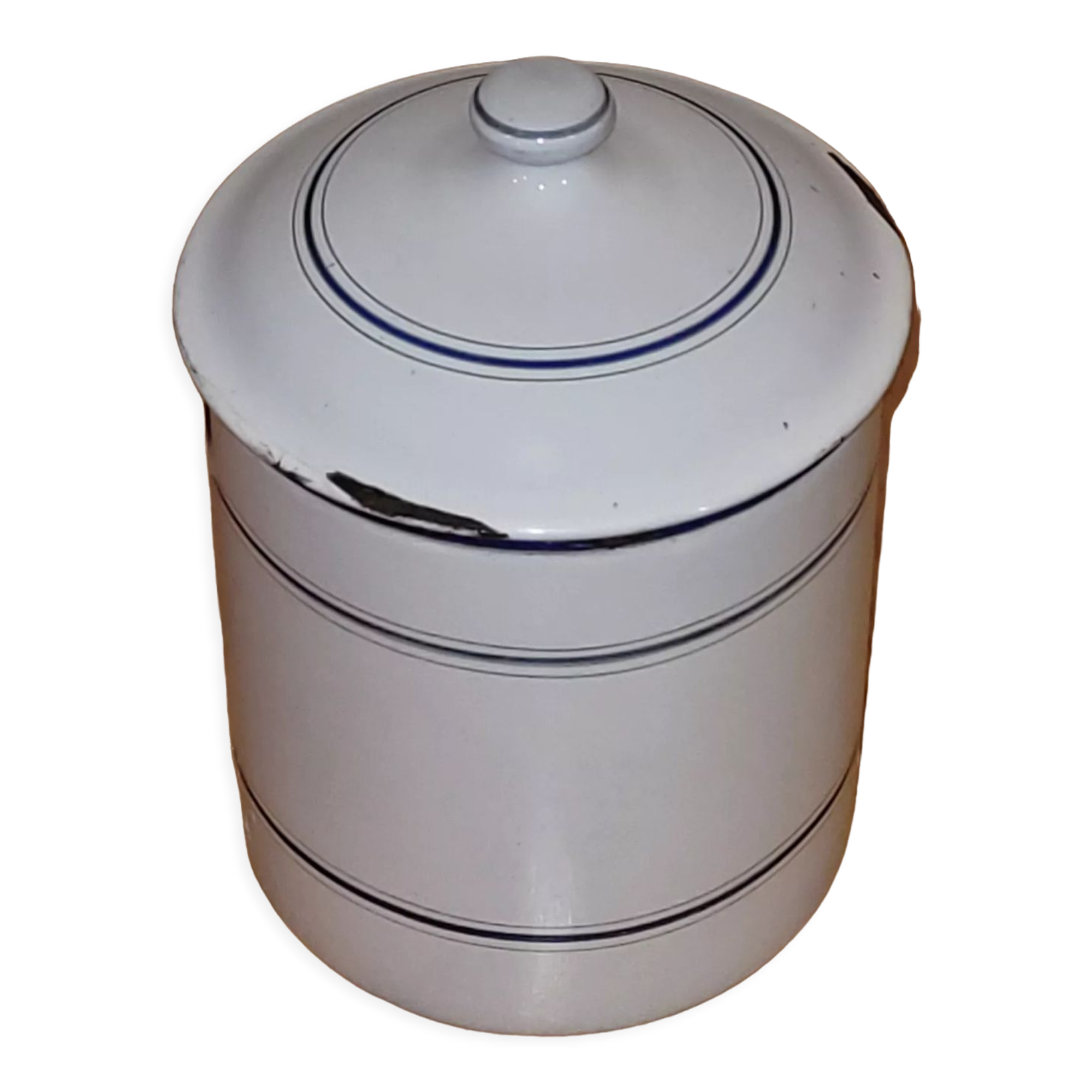 Enamelled sheet metal pot - old