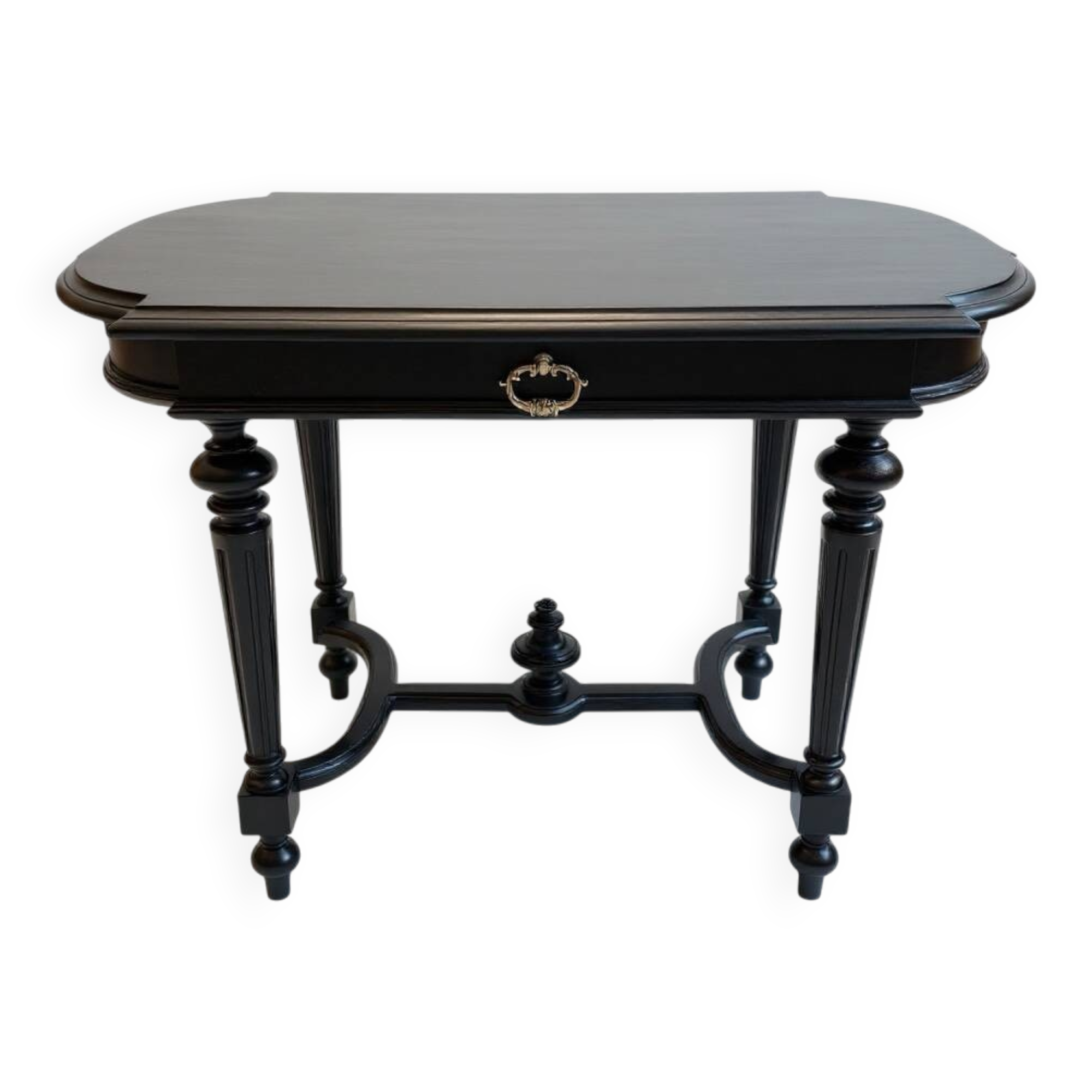Blackened wood gueridon / centre table in Napoléon III style.
