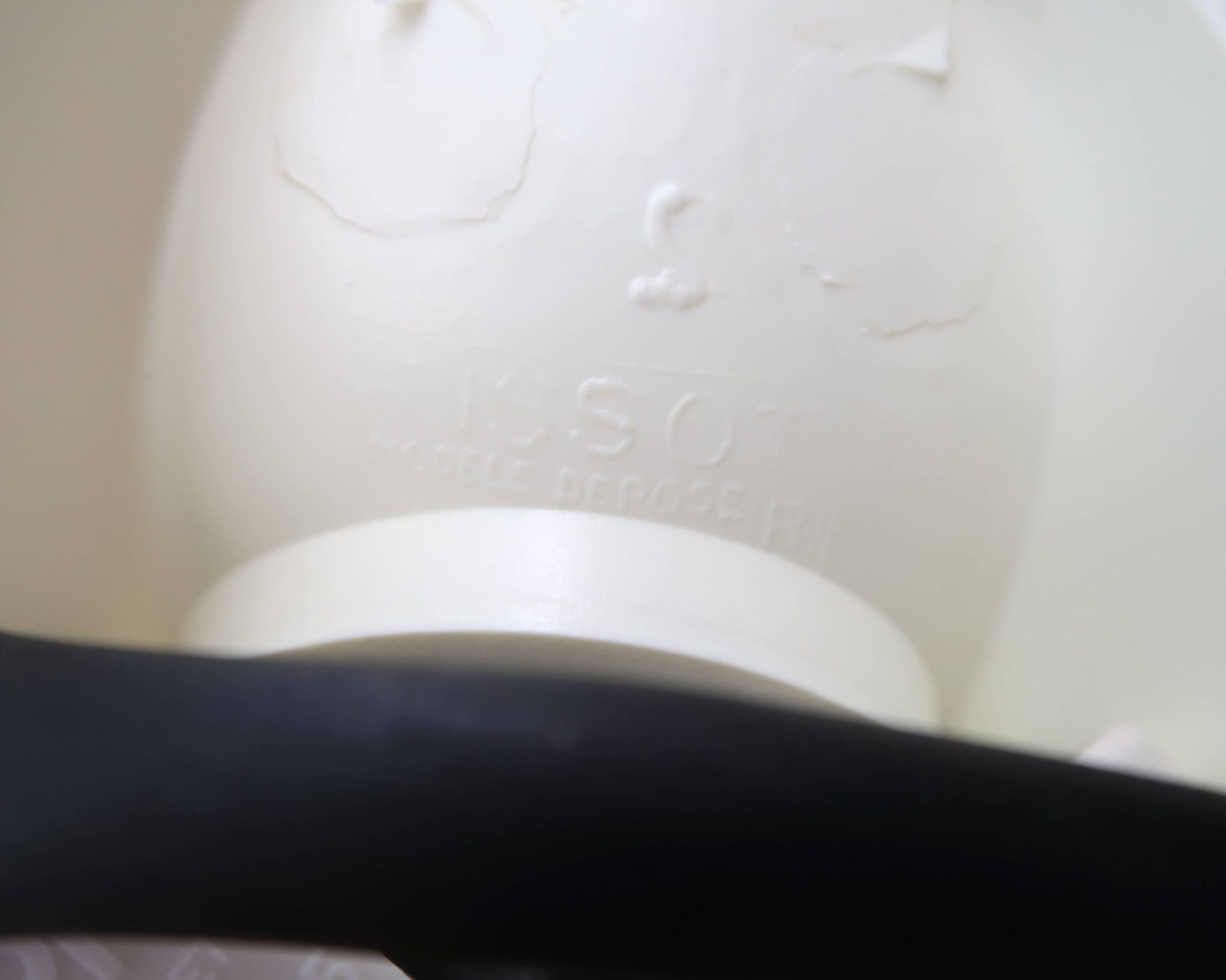 White Tissot wall light with opaque glass globe, 1970s/80s