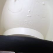 White Tissot wall light with opaque glass globe, 1970s/80s