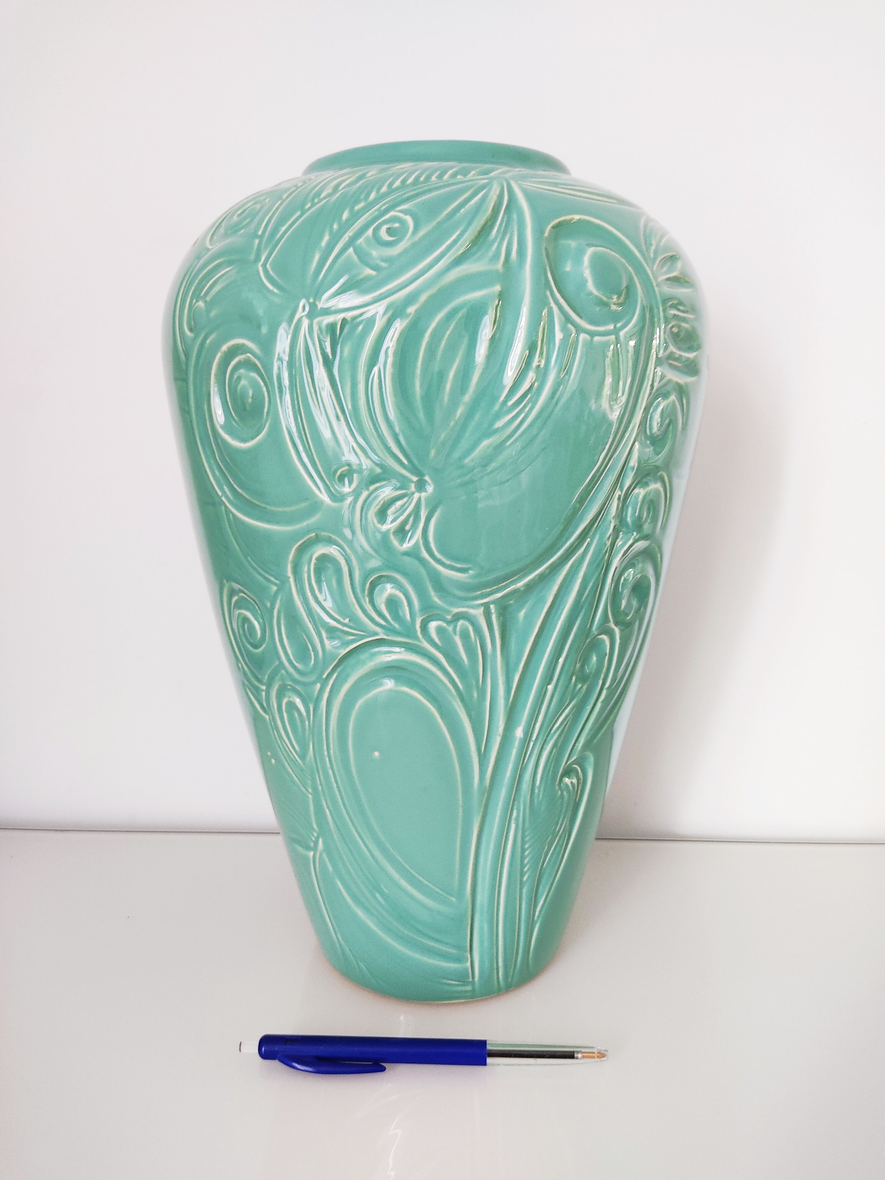 Vase Secla turquoise céramique portugaise