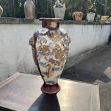 Large Japanese Satsuma vase with samurai decor, 49 cm