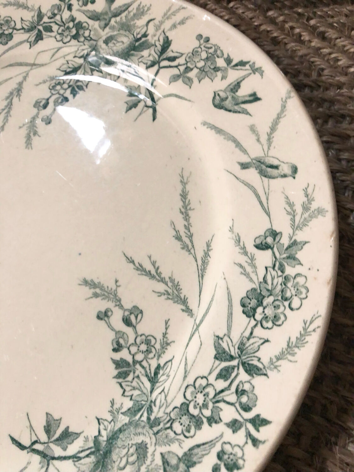 4 plates iron earth Linnet with birds