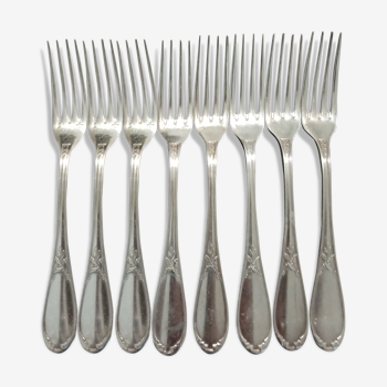 Lot de 8 fourchettes de table métal argenté Ercuis