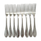 Set of 8 table forks silver metal Ercuis