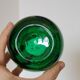 Small green bubbled blown glass vase