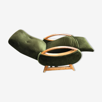 Velvet reclining chair