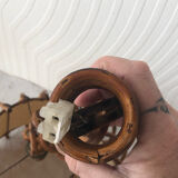 Vintage rattan pendant lamp with paper lampshade