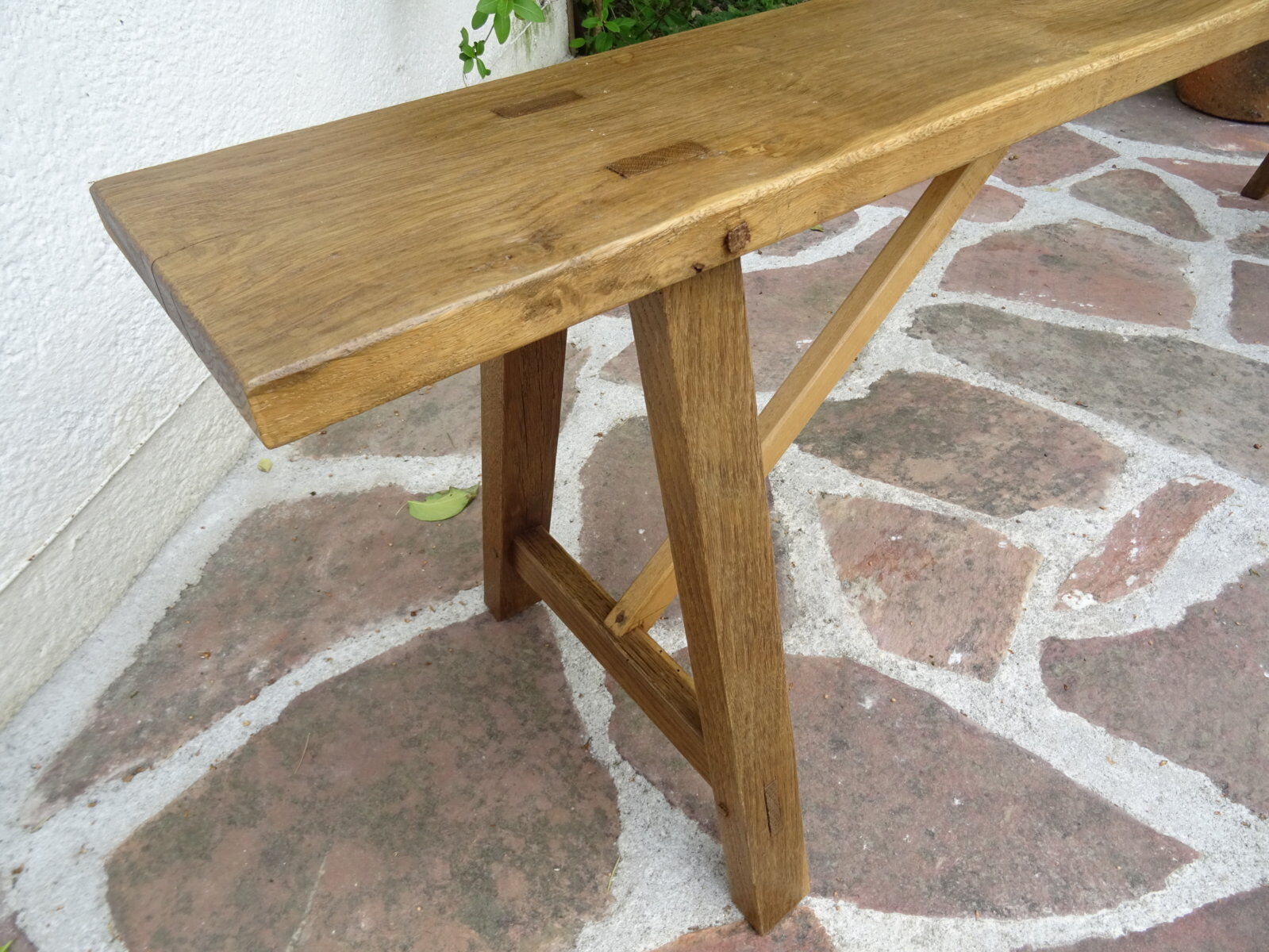 Pair of solid oak benches