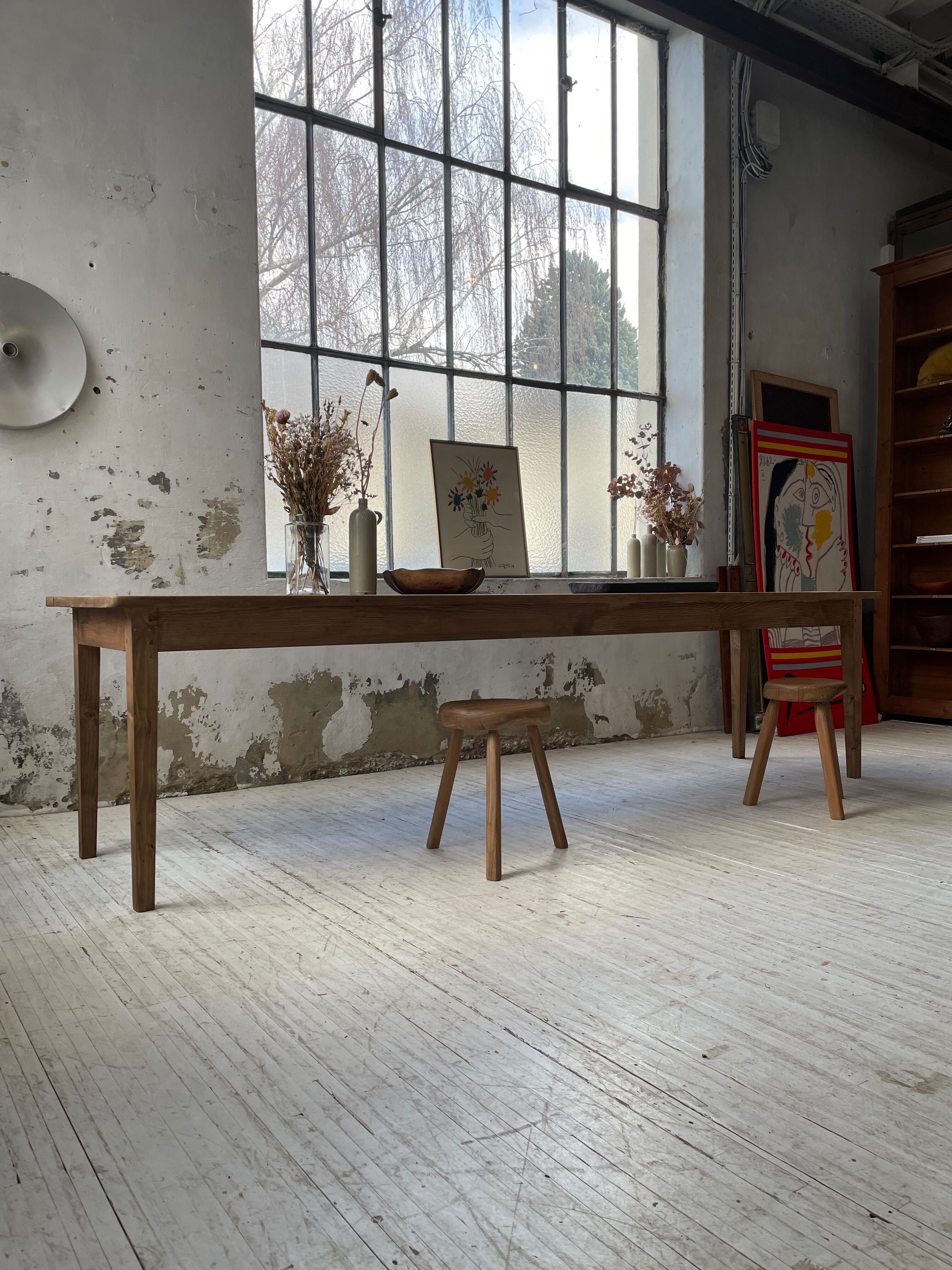 XL farmhouse table in beech and pine 3m