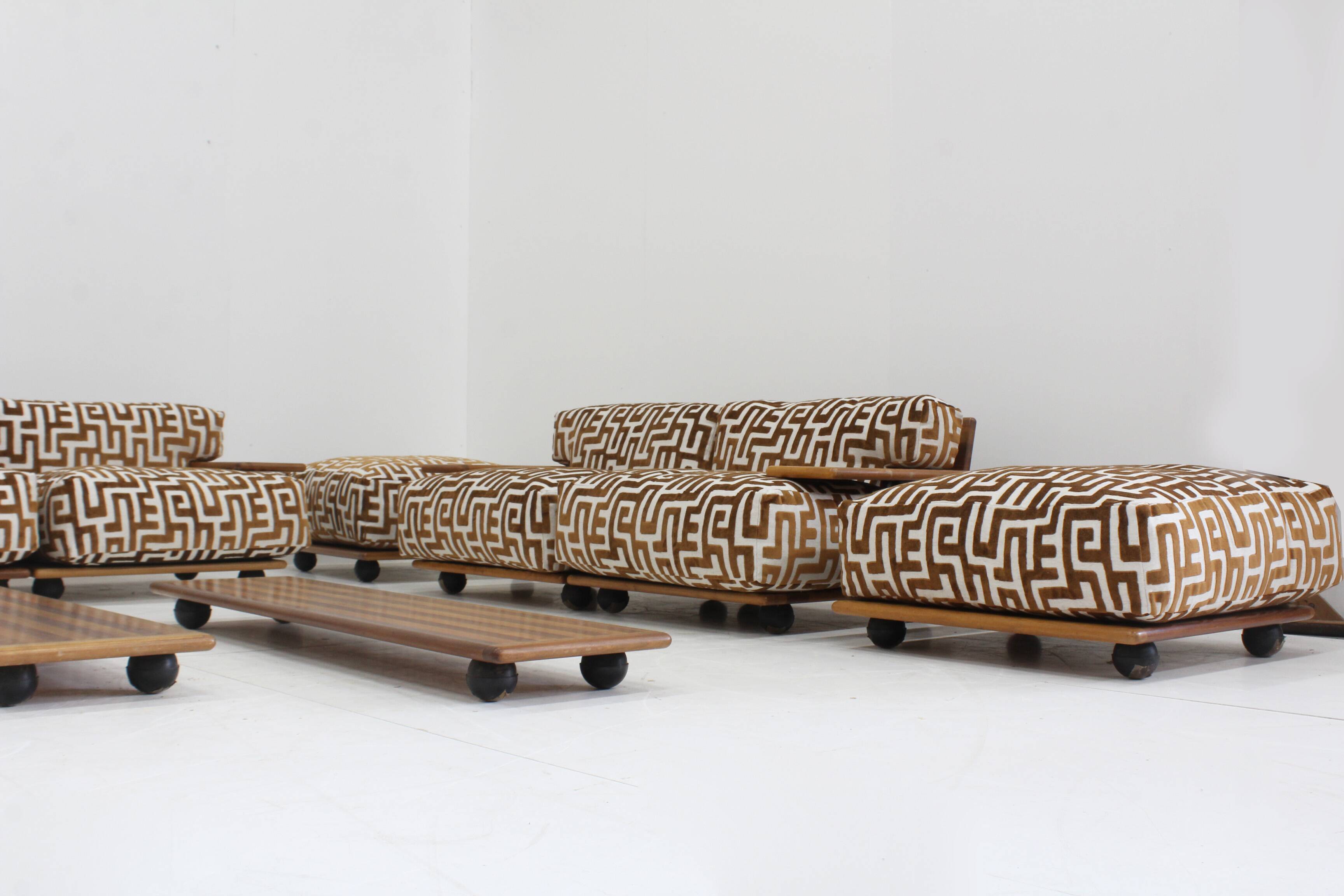 Pianura sofa set by Mario Bellini for Cassina, 1970s, Set of 10