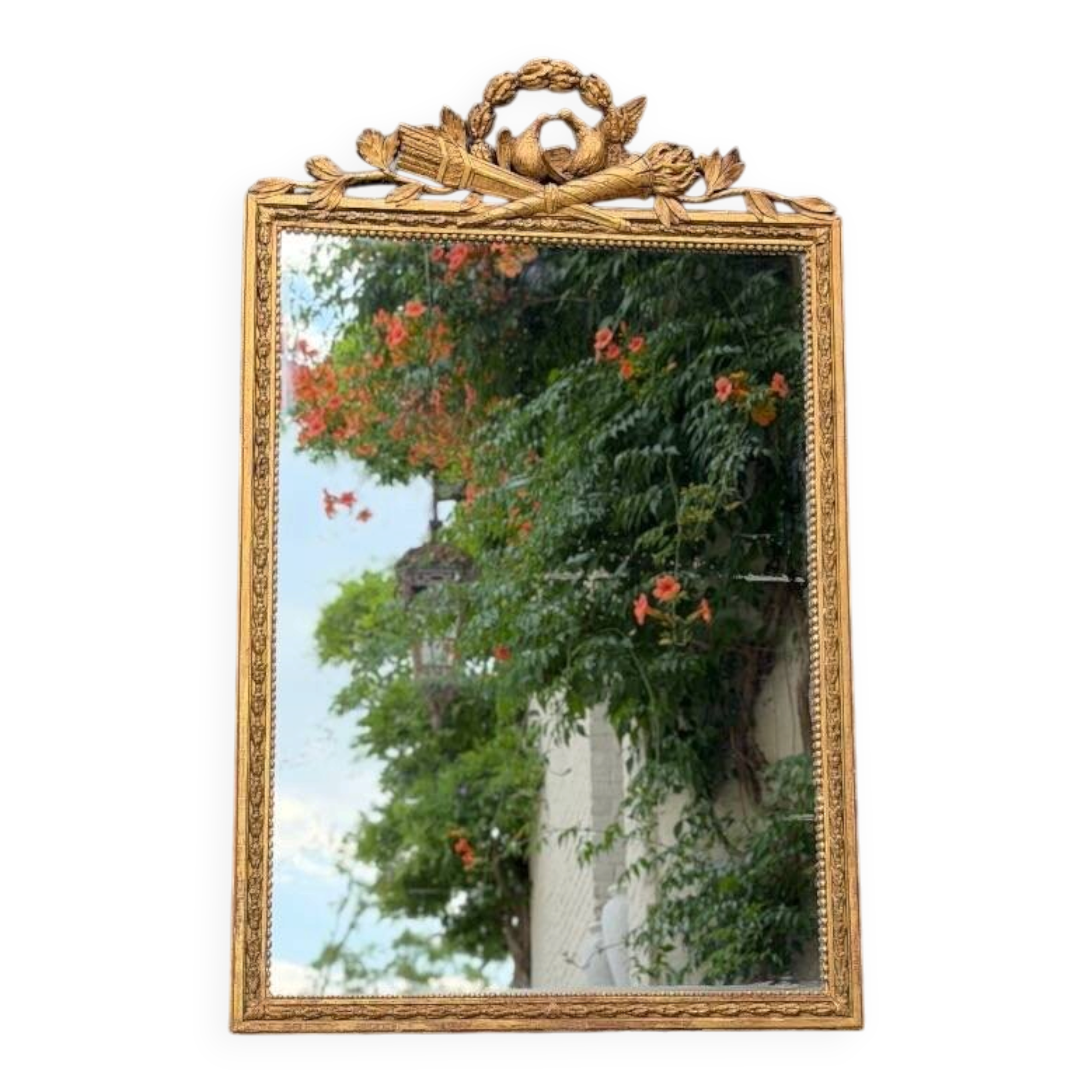 Louis XVI mirror in carved and gilded wood, 18th century