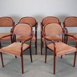Set of six Thonet armchairs in bent wood, Vienna, Austria, 1991