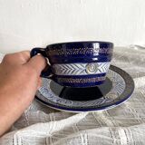 Large HB Quimper cup with saucer