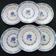 Set of 6 flat plates opaque porcelain from Badonviller