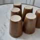 Set of 6 glasses in stoneware Digoin Sarreguemines 70s
