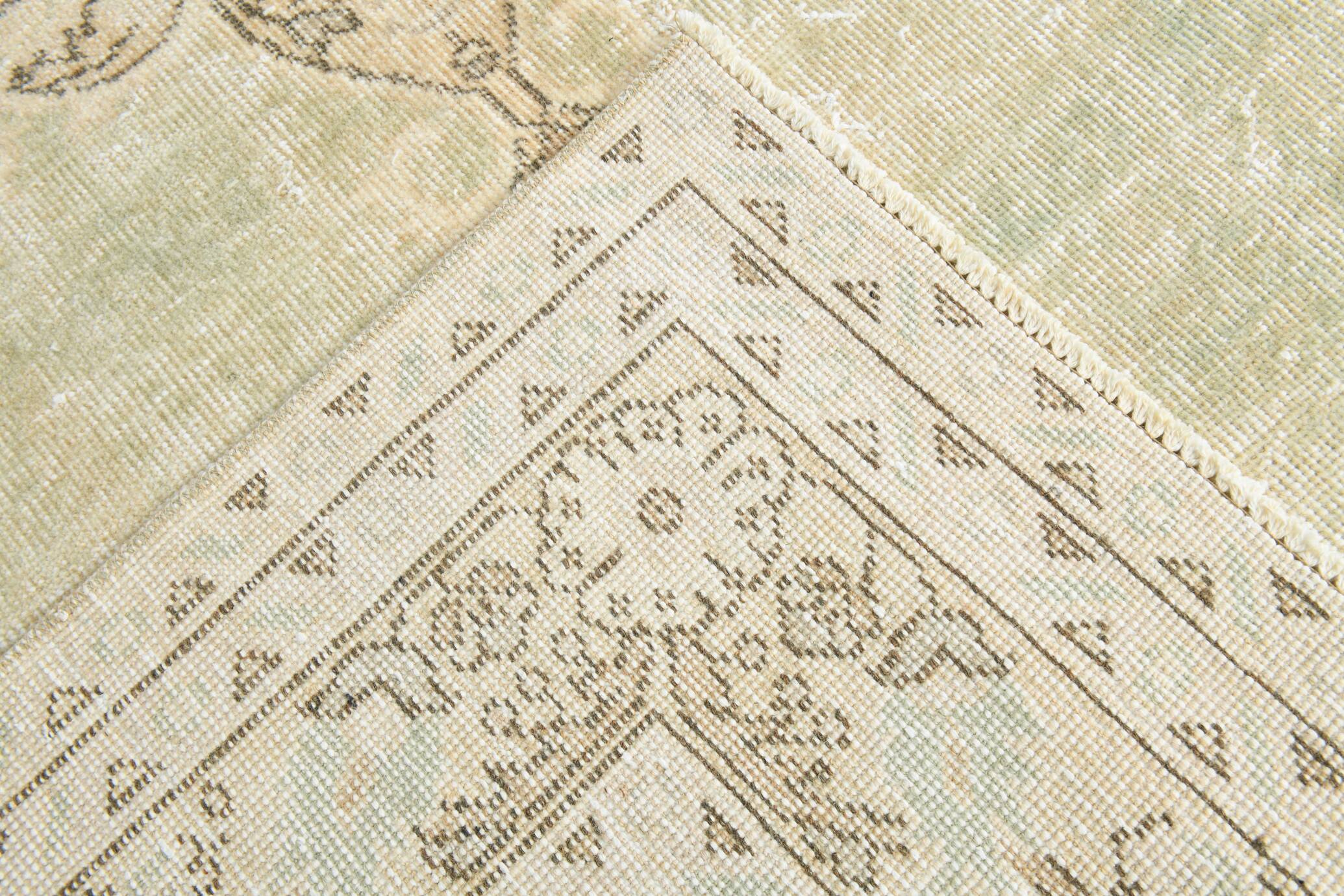 5x9 Light Green Classic Turkish Vintage Rug, 168x270Cm