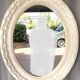Large White Stucco Wooden Mirror Shabby Chic Baroque Decorative Art