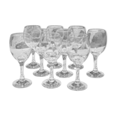Set of 9 glasses on foot