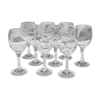 Set of 9 glasses on foot