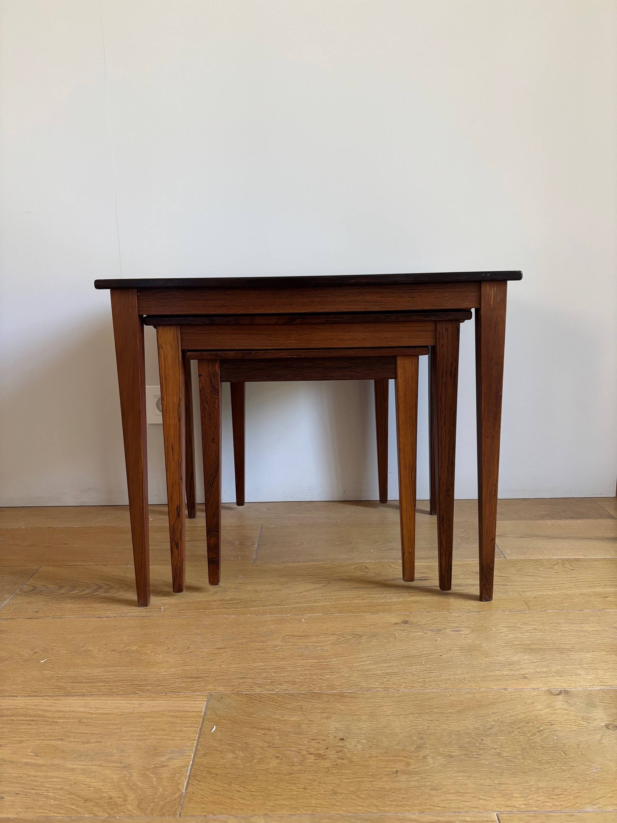 3 rosewood nesting tables - Denmark 1960s
