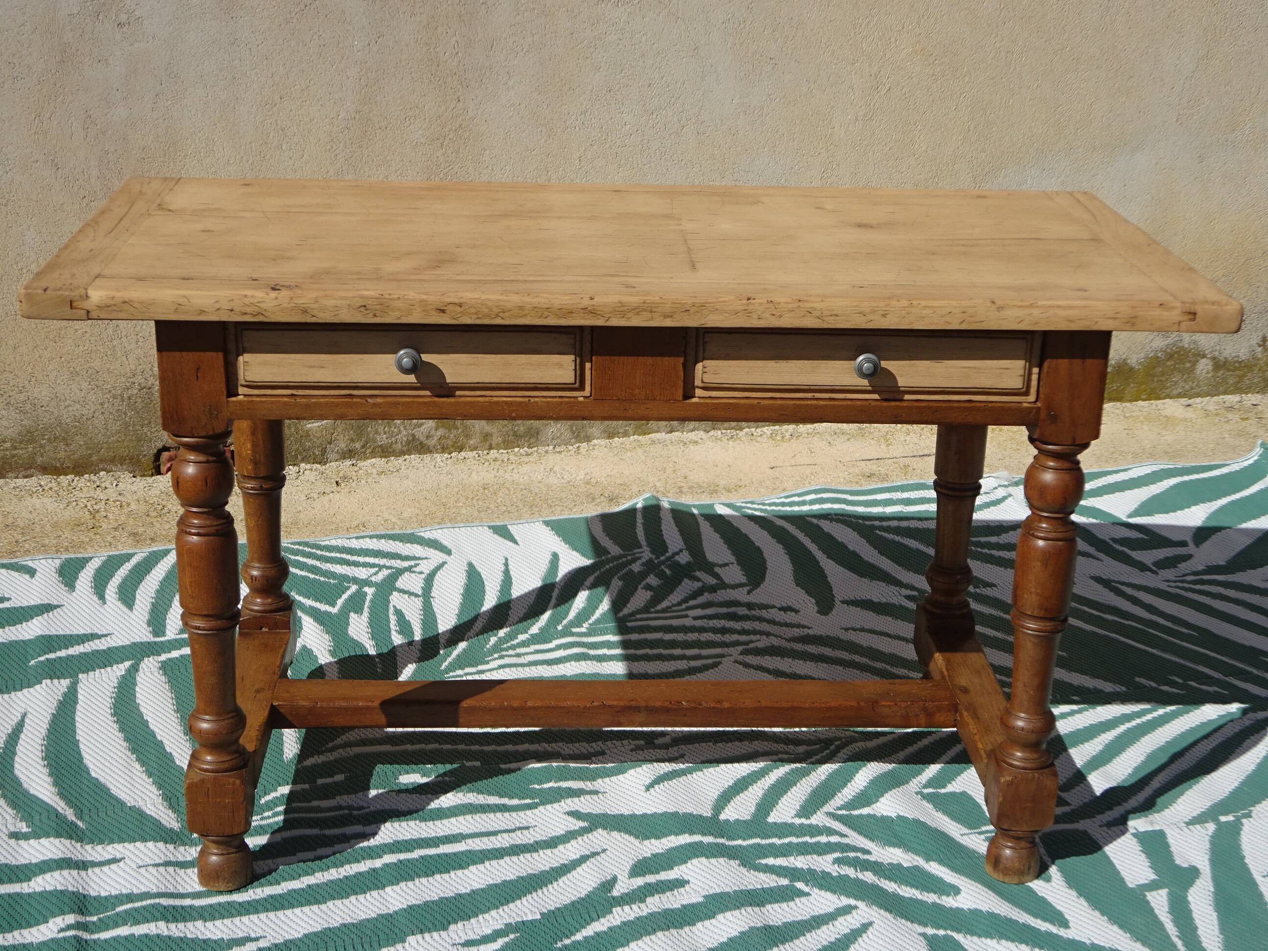bureau ancien en chêne massif, restauré