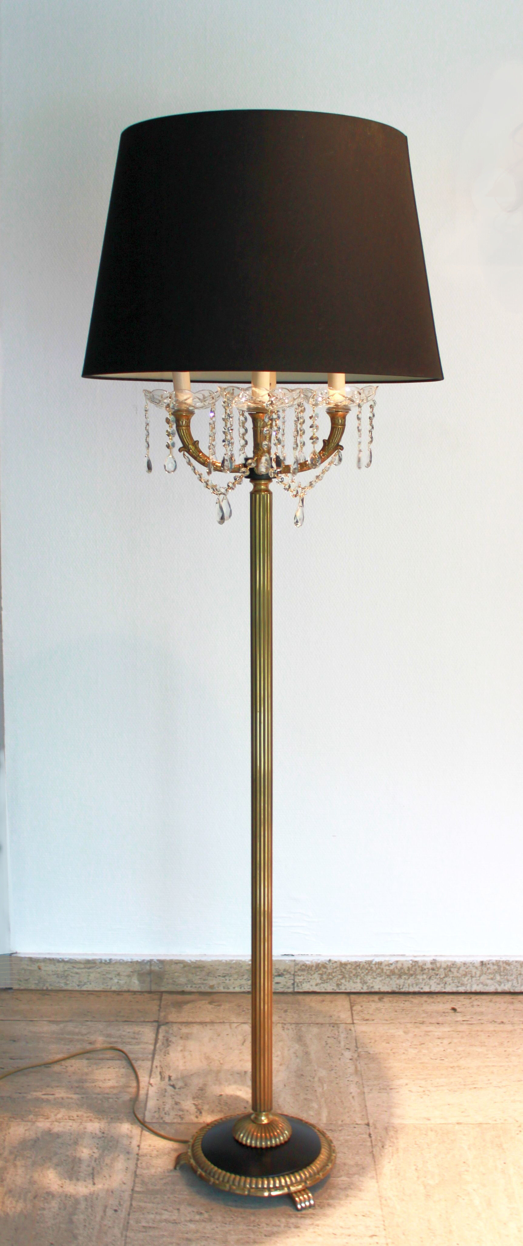 Lampadaire Napoléon à pampilles
