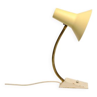 Lampe col de cygne, lampe de bureau, SIS, vintage, laiton, beige, années 60