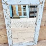 Ancien miroir Art déco en teck birman