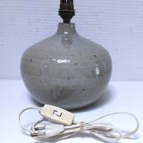 Crackle glaze enamelled stoneware lamp base signed CB LM