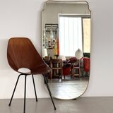 Miroir italien en laiton, 1950