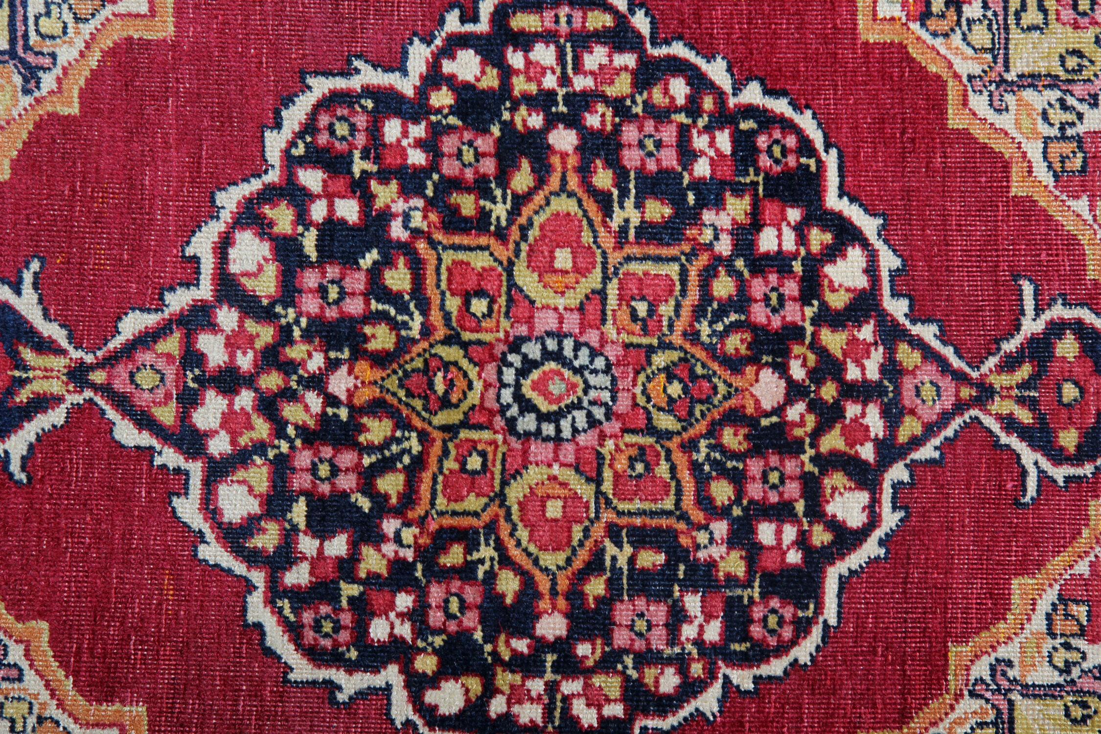 Antique persian kerman rug oriental wool area carpet 62x79cm