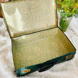 Dark green vintage cardboard suitcase