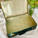 Valise carton vintage vert foncé