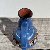 Small ethnic blue ceramic jar / vase
