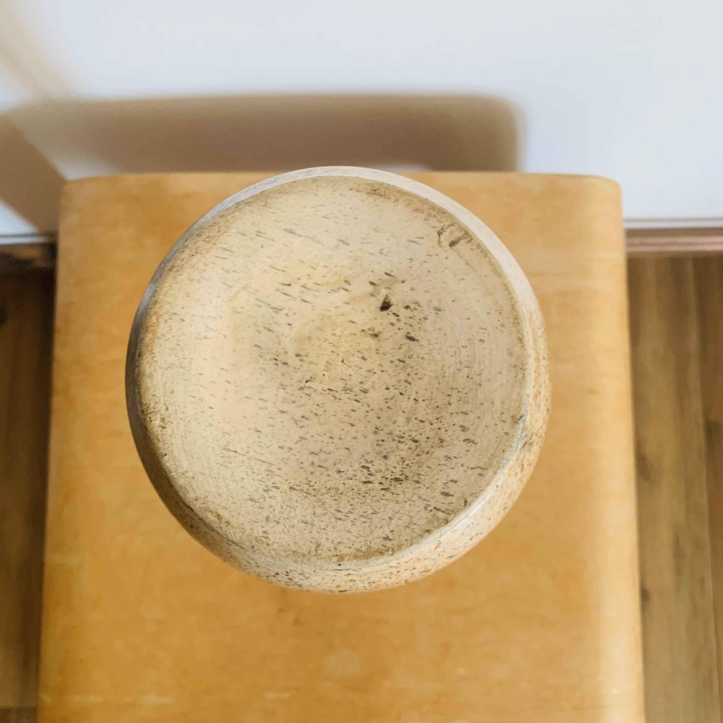 Vintage speckled brown stoneware soliflore vase – 1960s/70s