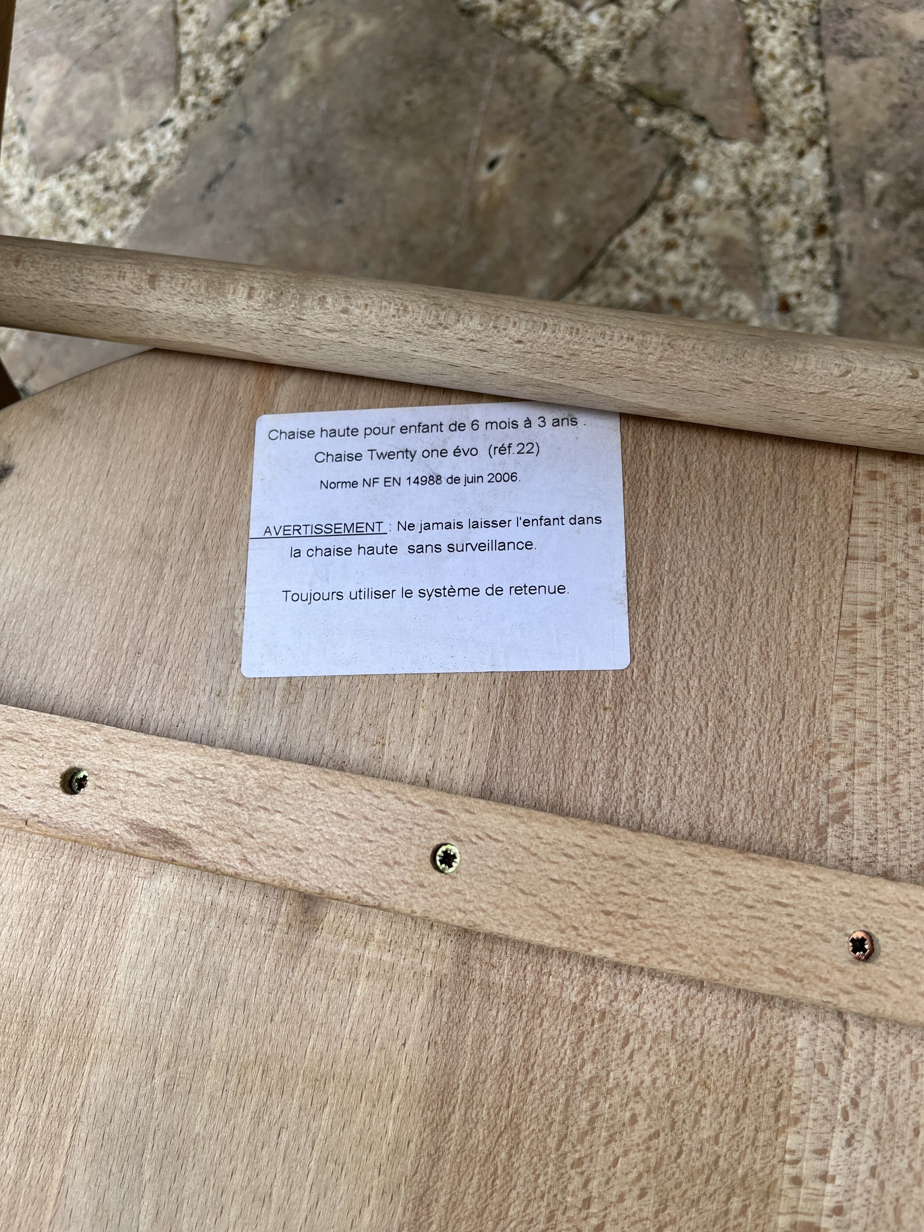 Wooden high baby chair