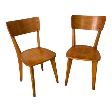Paire de chaises en bois