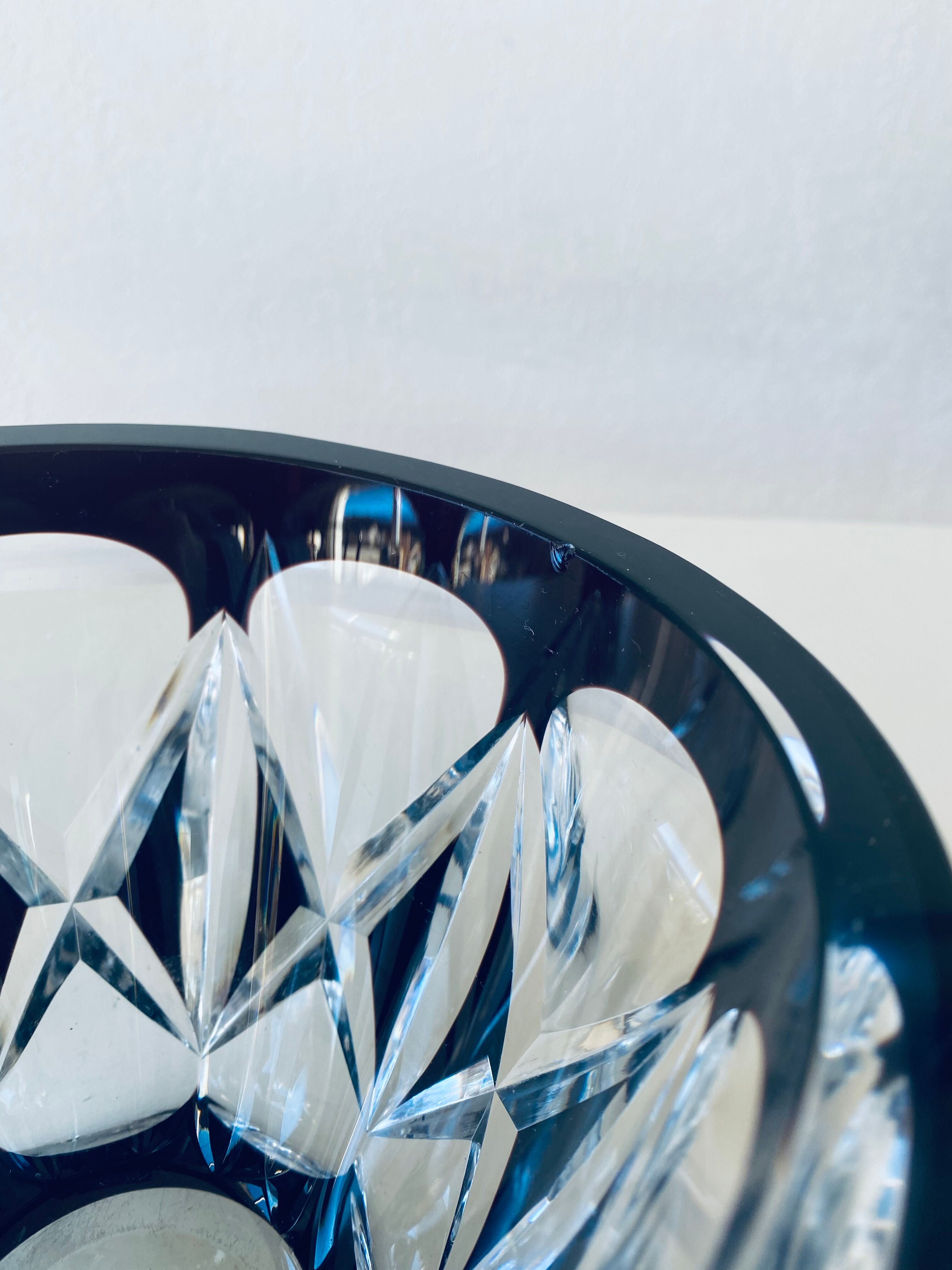 Antique carved crystal vase