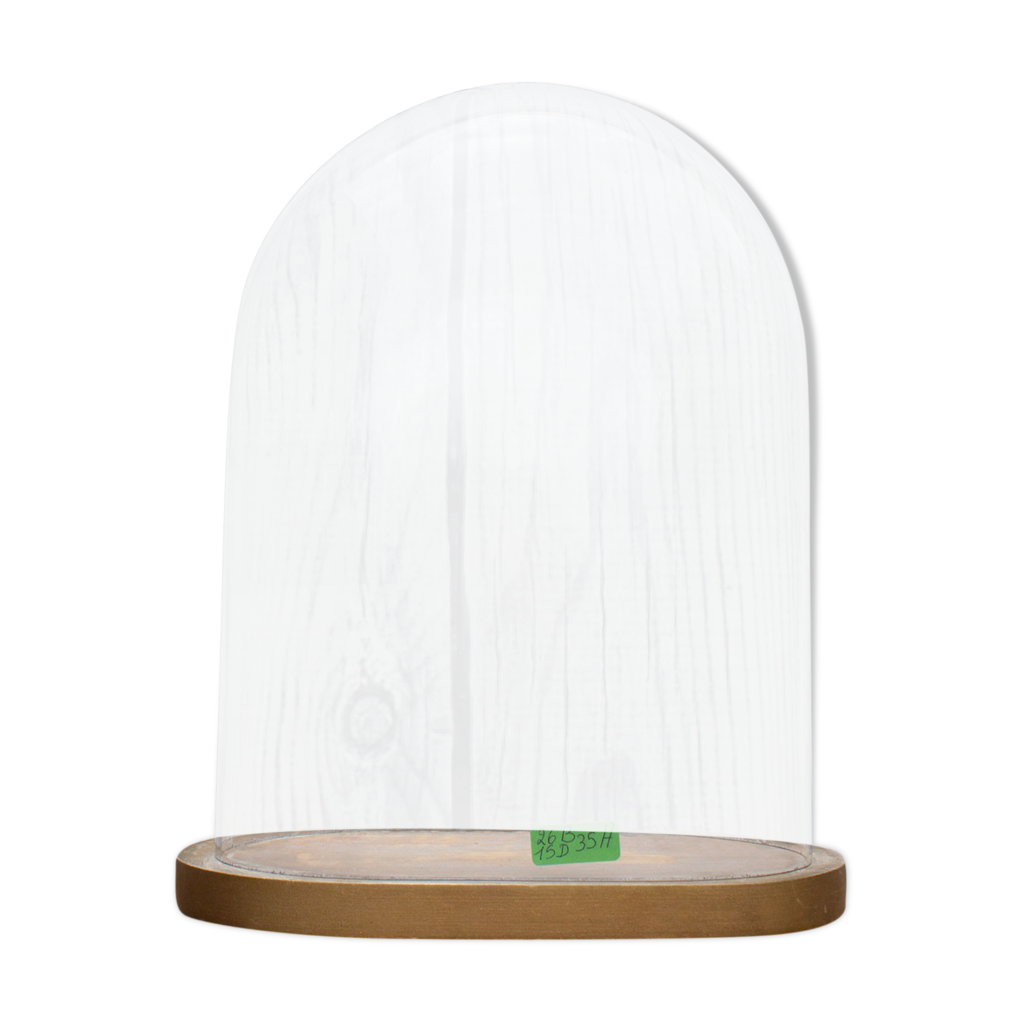 Old oval glass globe 35 cm high