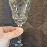 12 crystal wine glasses engraved with floral patterns