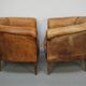 Vintage Dutch Cognac Leather Club Chairs, Set of 2