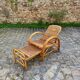 Chaise longue en rotin et osier